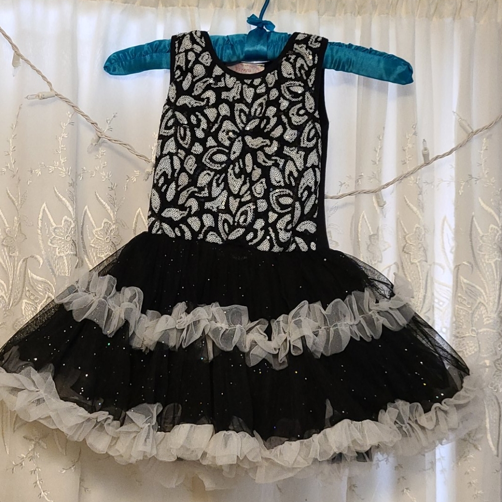 Black sequent tutu dress